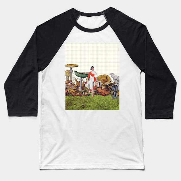 Alice Baseball T-Shirt by LennyCollageArt